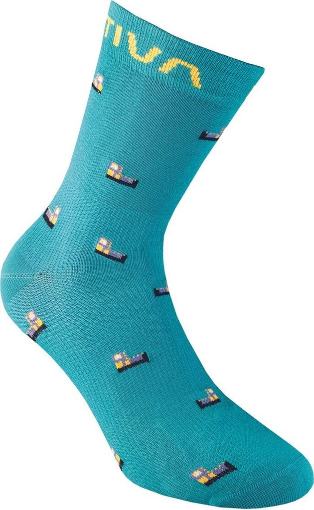 Outdoor Fun Socks, Climbing Footwear, L, Emerald/Yellow (Blue) - La Sportiva
