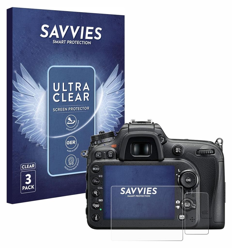 6x Für Nikon D7200 Schutzfolie Savvies Displayschutz Display Schutz Folie Klar Transparent