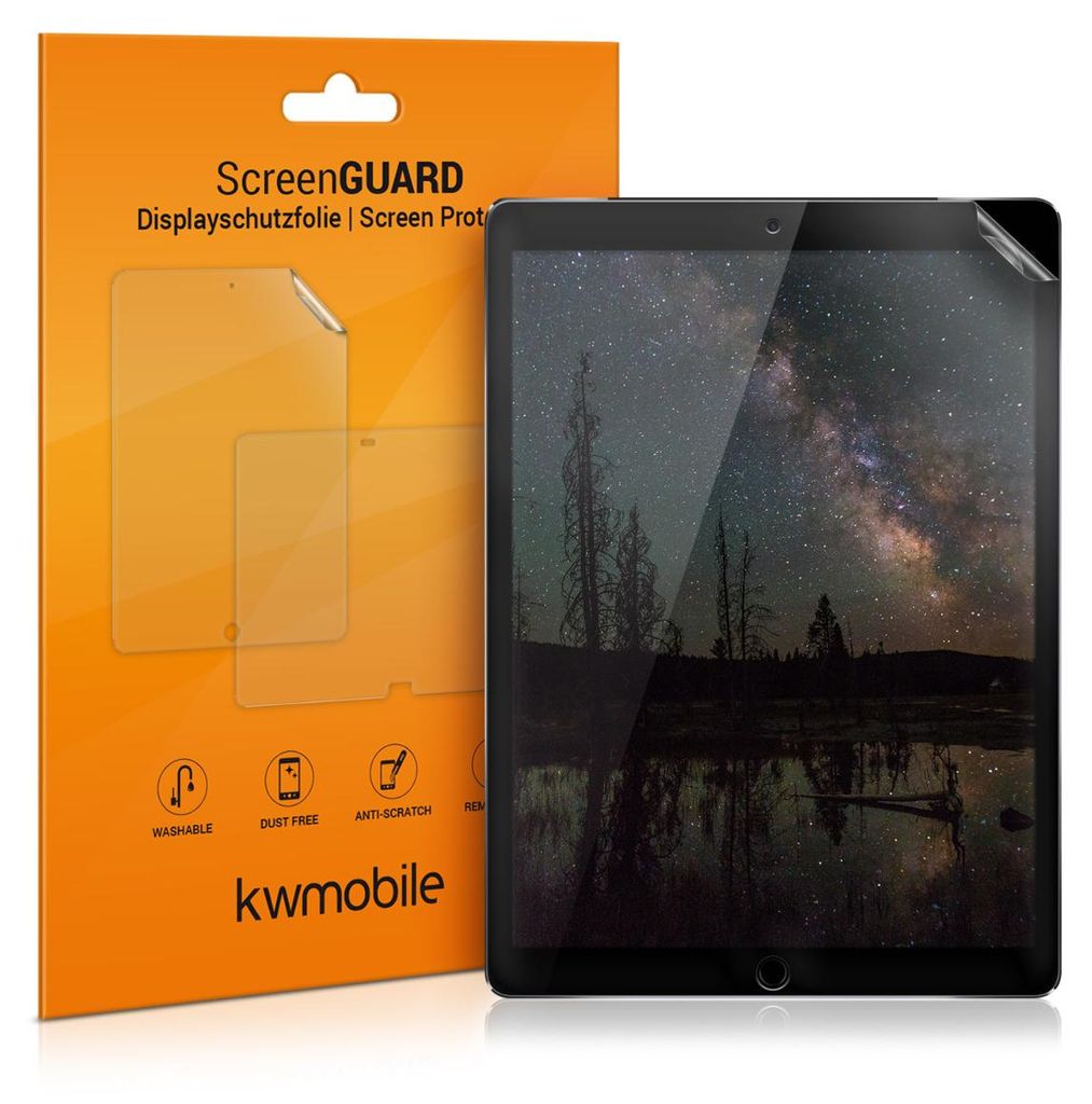 kwmobile Folie kompatibel mit Apple iPad Pro 12,9" (2015 / 2017) - Full Screen Tablet Schutzfolie entspiegelt
