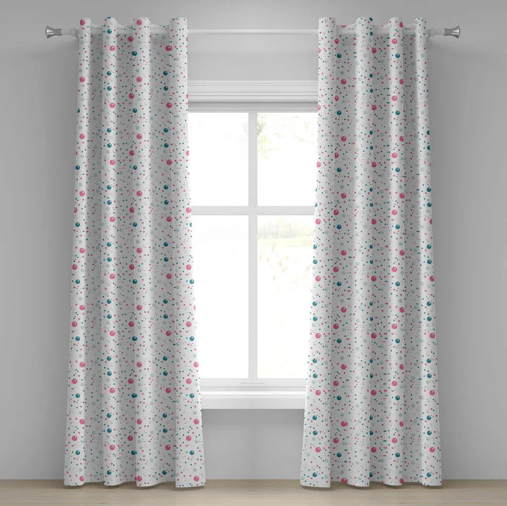 Rideau pour chambre et salon motif abstrait bleu rose 280 x 175 cm