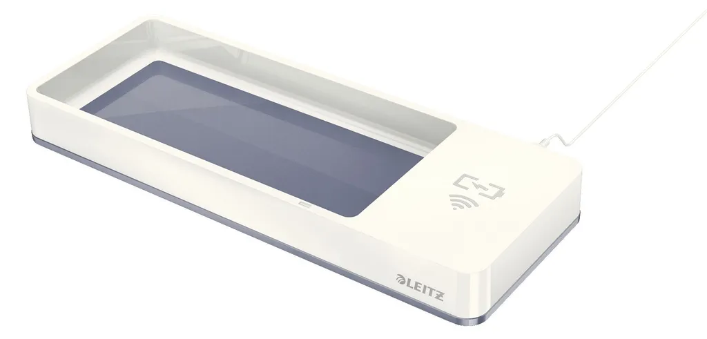 Rangement de bureau Leitz WOW blanc pour stylos et recharge smartphone