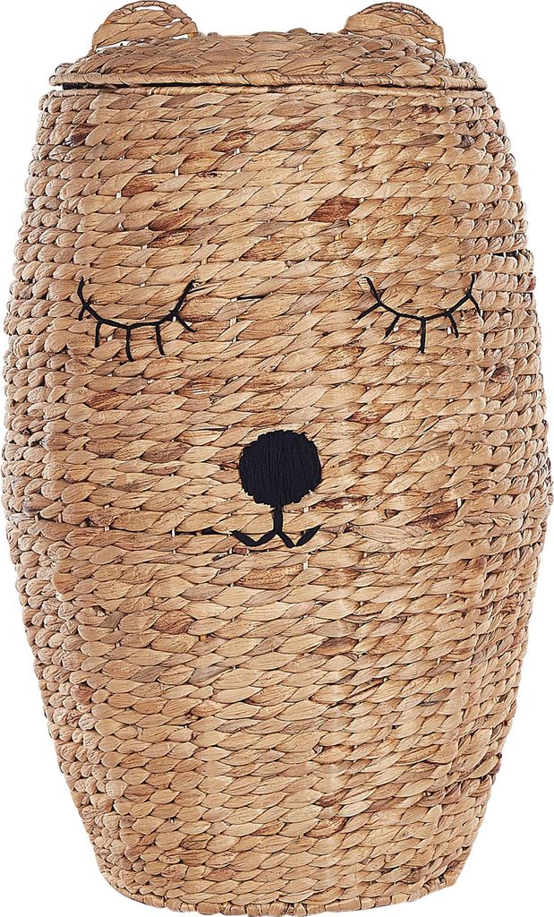BELIANI Aufbewahrungskorb Natur aus Wasserhyazinthe Bärenform 69 cm Spielzeugkorb für Kinderzimmer