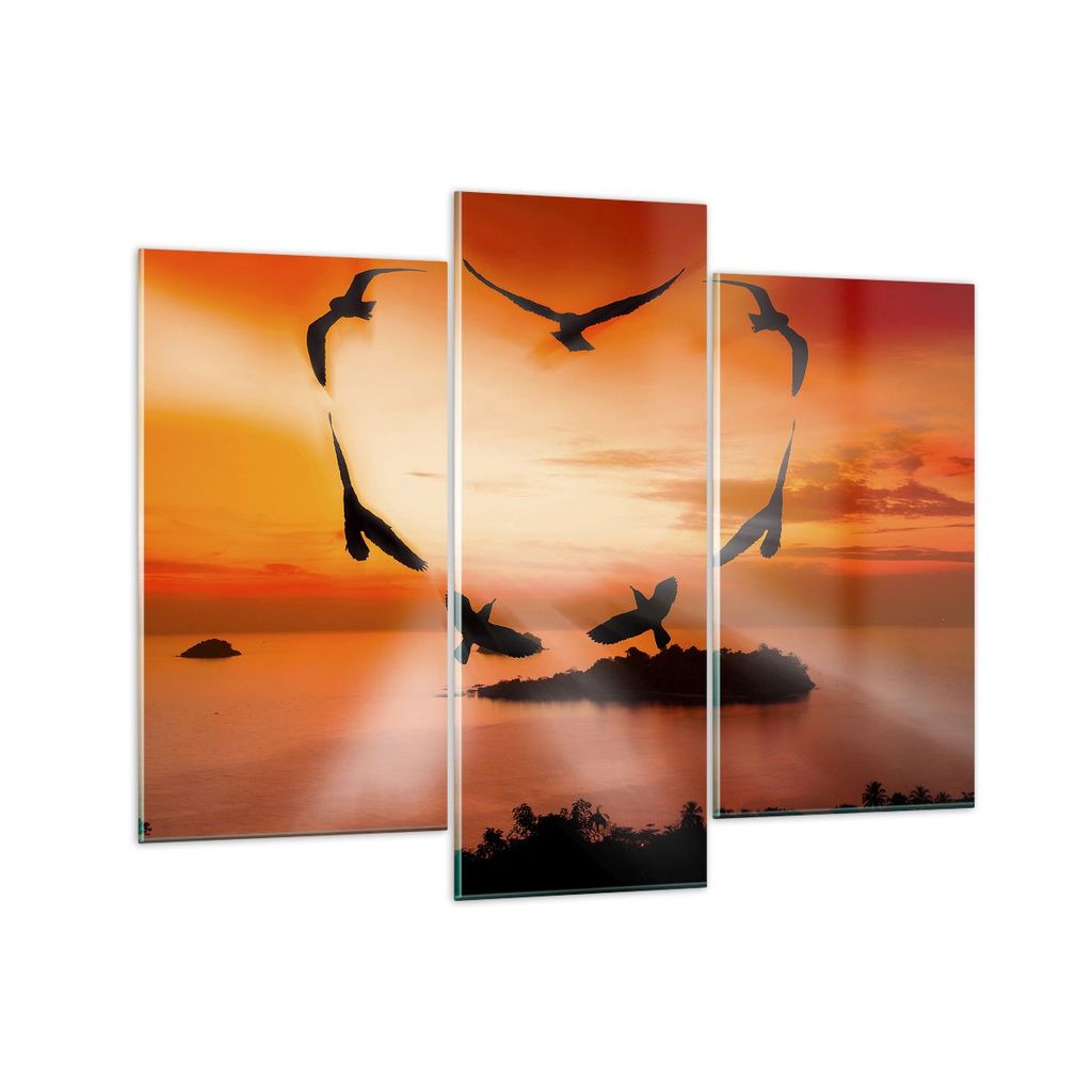 Bilder auf glas - Natur Landschaft Insel Meer - 130x100cm - Glasbilder - Wandbilder - Kunstdruck - zum Aufhängen bereit - Wanddekoration aus Glas ...