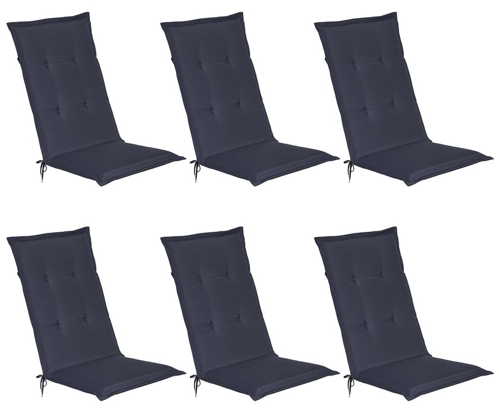 Beautissu Set di 6 cuscini per sedie da giardino Loft HL Immagine del prodotto 