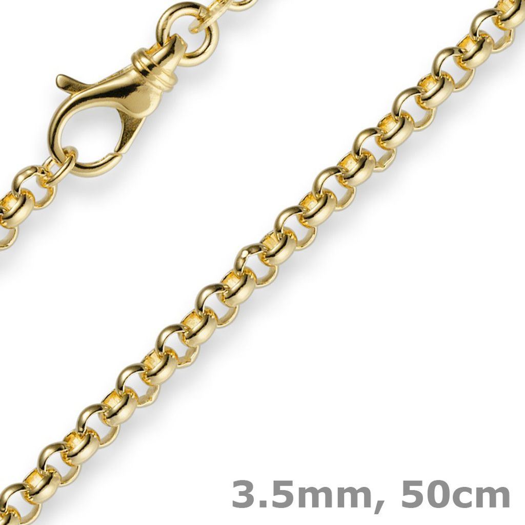 3,5mm Kette Collier Erbskette aus 750 Gold Gelbgold 50cm Produktbild 