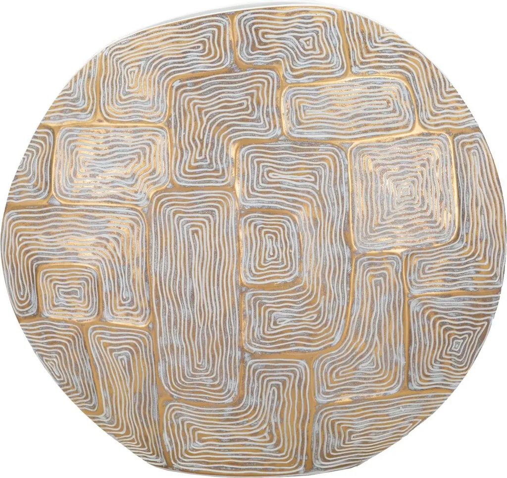 Mauro Ferretti Vase Eklipsen 48x13x44,5 cm or et blanc élégant
