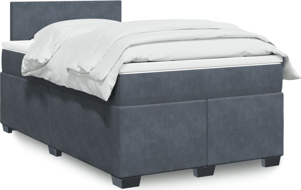 Maison Exclusive - Boxspringbett mit Matratze Dunkelgrau 120x190 cm Samt