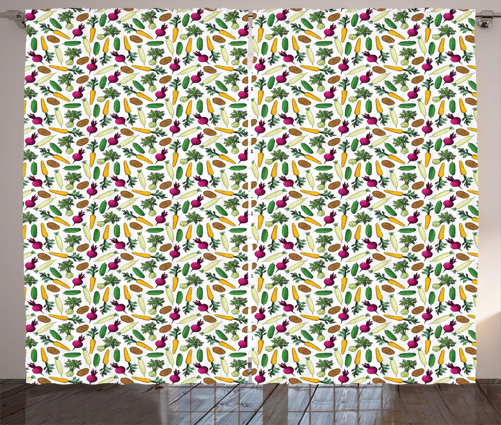 Rideau Végétal Bucolique 280x225cm Froncé pour Chambre Rustique