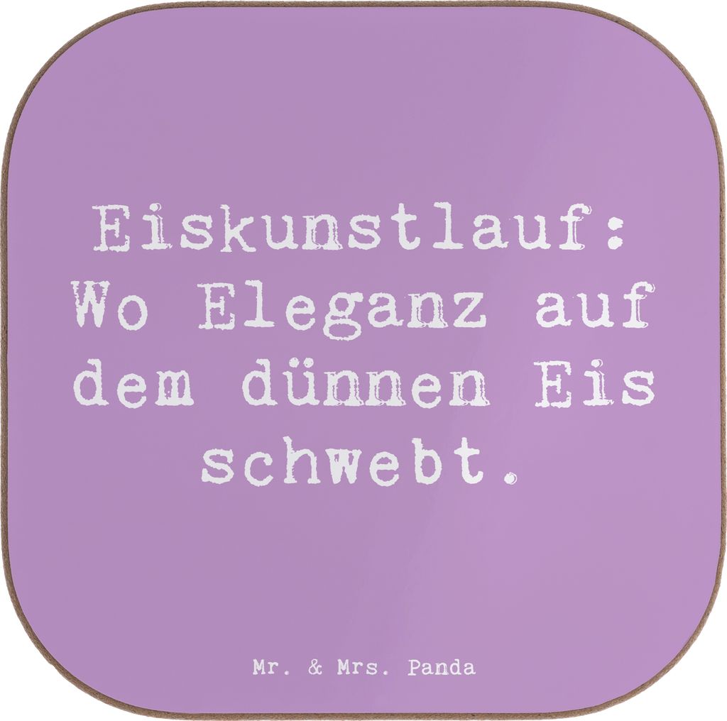 Mr. & Mrs. Panda Untersetzer Spruch Eiskunstlauf Eleganz - Lavendeltraum - Geschenk, Akrobatik, zauberhaft, Sportarten, Teamsport, Holzuntersetzer,...