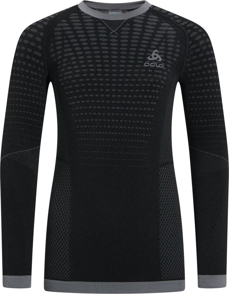 ODLO BL TOP Crew neck l/s PERFORMANCE WARM KI black - odlo graphite grey 116/128