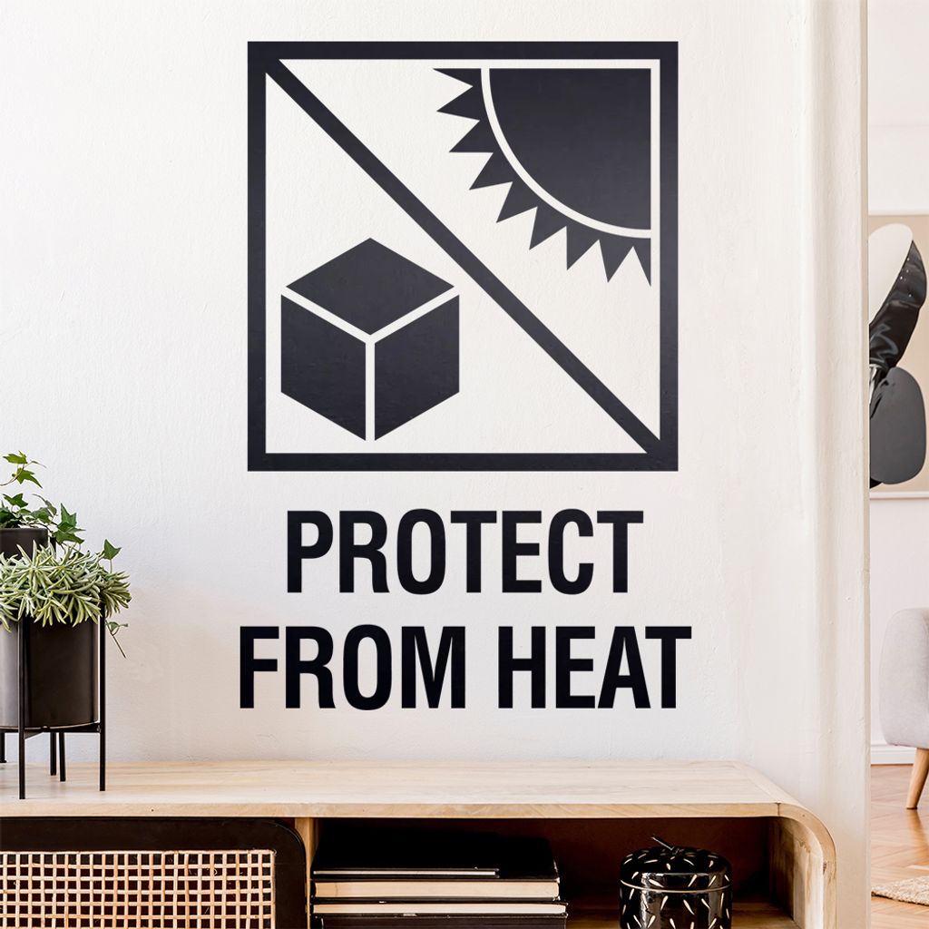 Protect form heat - hitze Wandtattoo Wandaufkleber Wall Sticker - Dekoration, Küche, Wohnzimmer, Schlafzimmer, Badezimmer