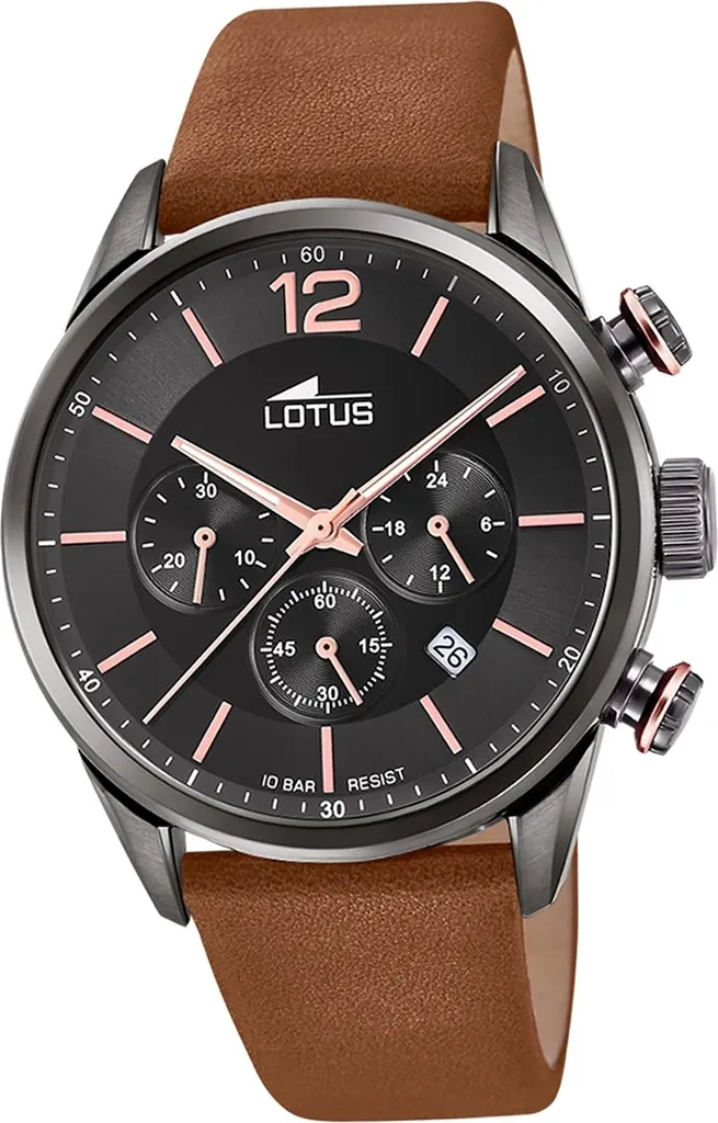 Orologio Uomo Lotus 18687/2 | Stile Vintage Crono in Pelle Marrone
