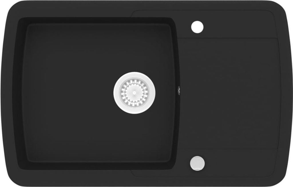 vidaXL Évier en granit simple bassin noir Image du produit 