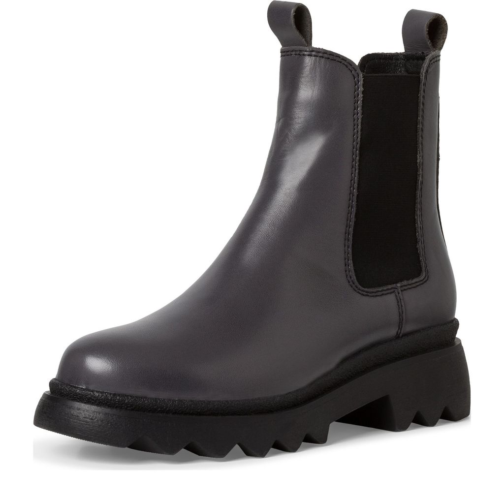 Tamaris Damen Stiefelette Leder Chelsea Boot derbe gezackte Sohle 1-25802-41, Größe:38 EU, Farbe:Grau