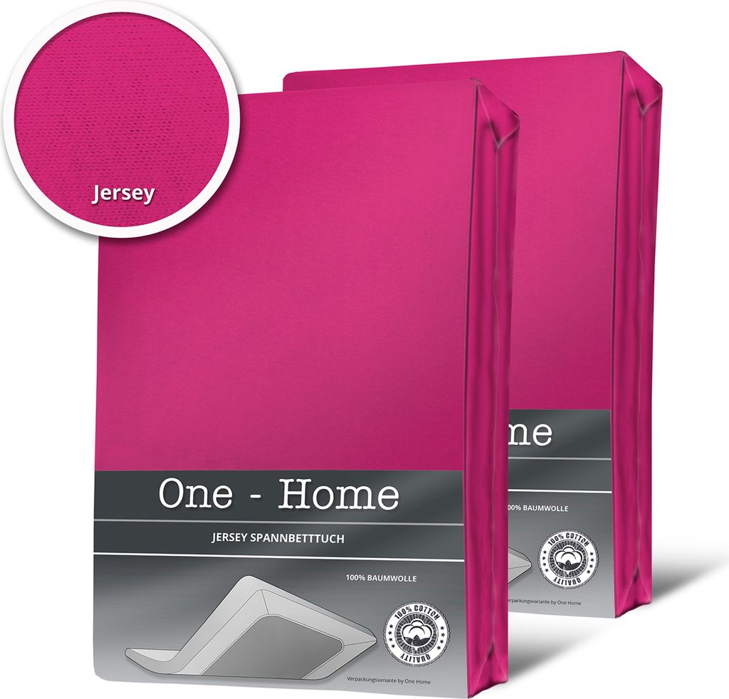 2er Pack Spannbettlaken Bettlaken pink magenta 90 x 200 cm Produktbild 