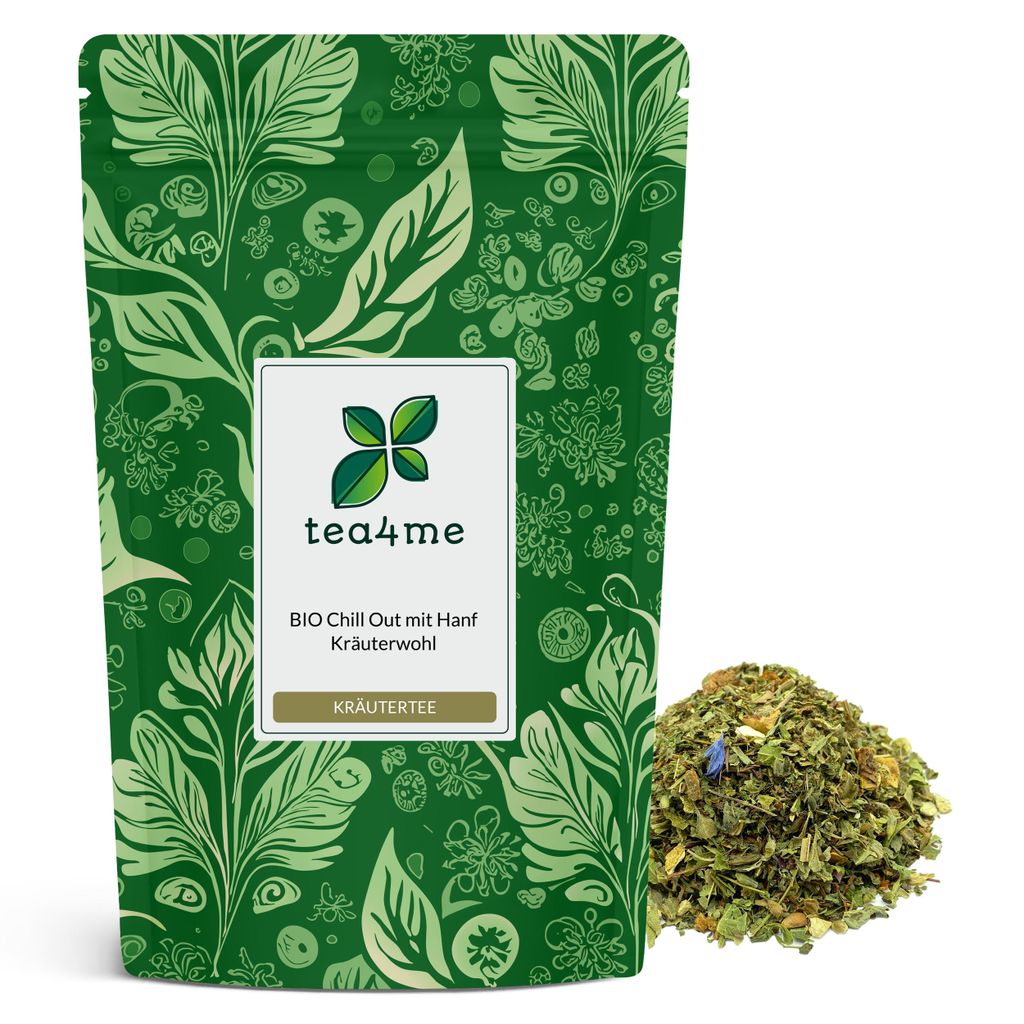 tea4me BIO Chill Out mit Hanf Kräuterwohl Kräutertee mit Orange-Geschmack