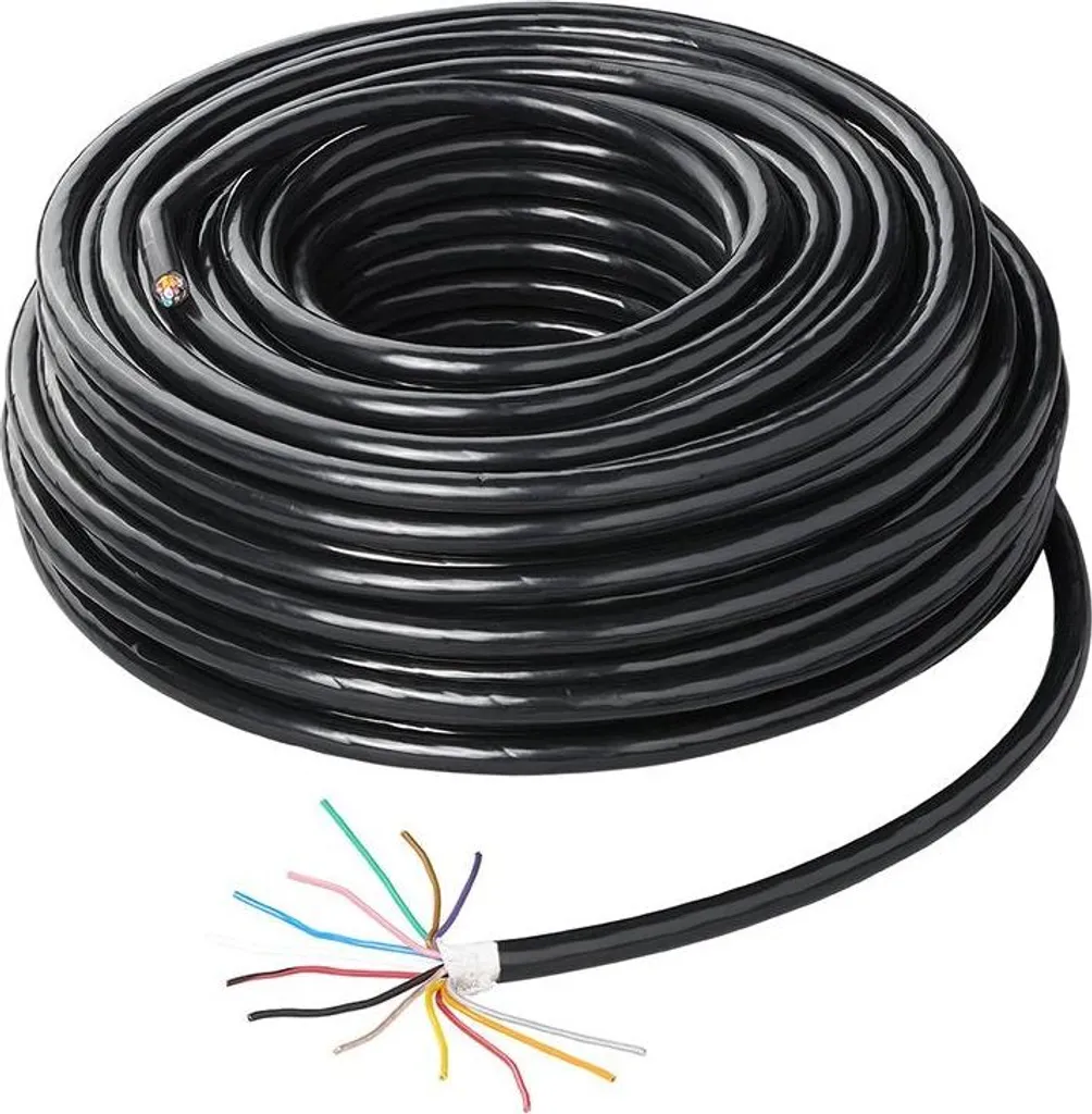 Câble 13 conducteurs 2x1,5 + 11x0,75 mm² en rouleau de 50 mètres noir