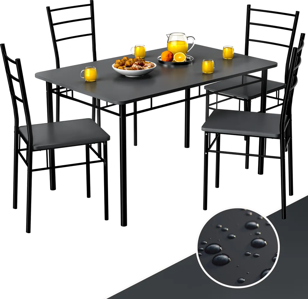 Coin Repas Complet pour Cuisine : Table et 4 Chaises Gain de Place LEO