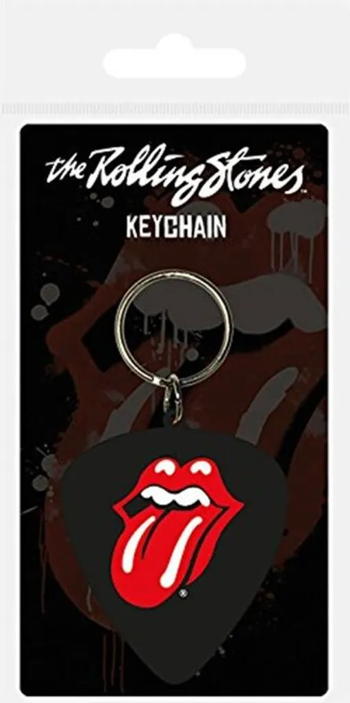 Idee Regalo: Portachiavi Plettro Rolling Stones Gomma Ufficiale