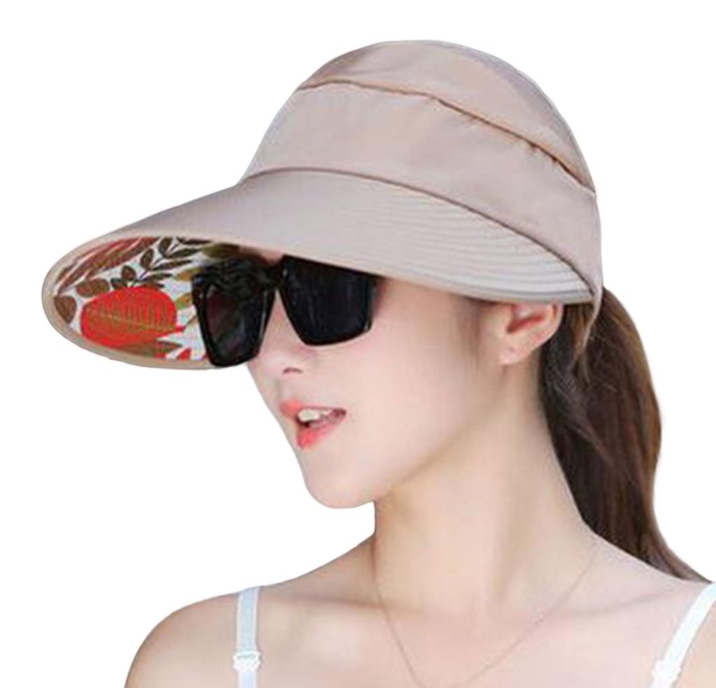Damen-Sonnenhut mit Blättermuster, Sonnenschutz, leicht, schick und ideal zum Laufen