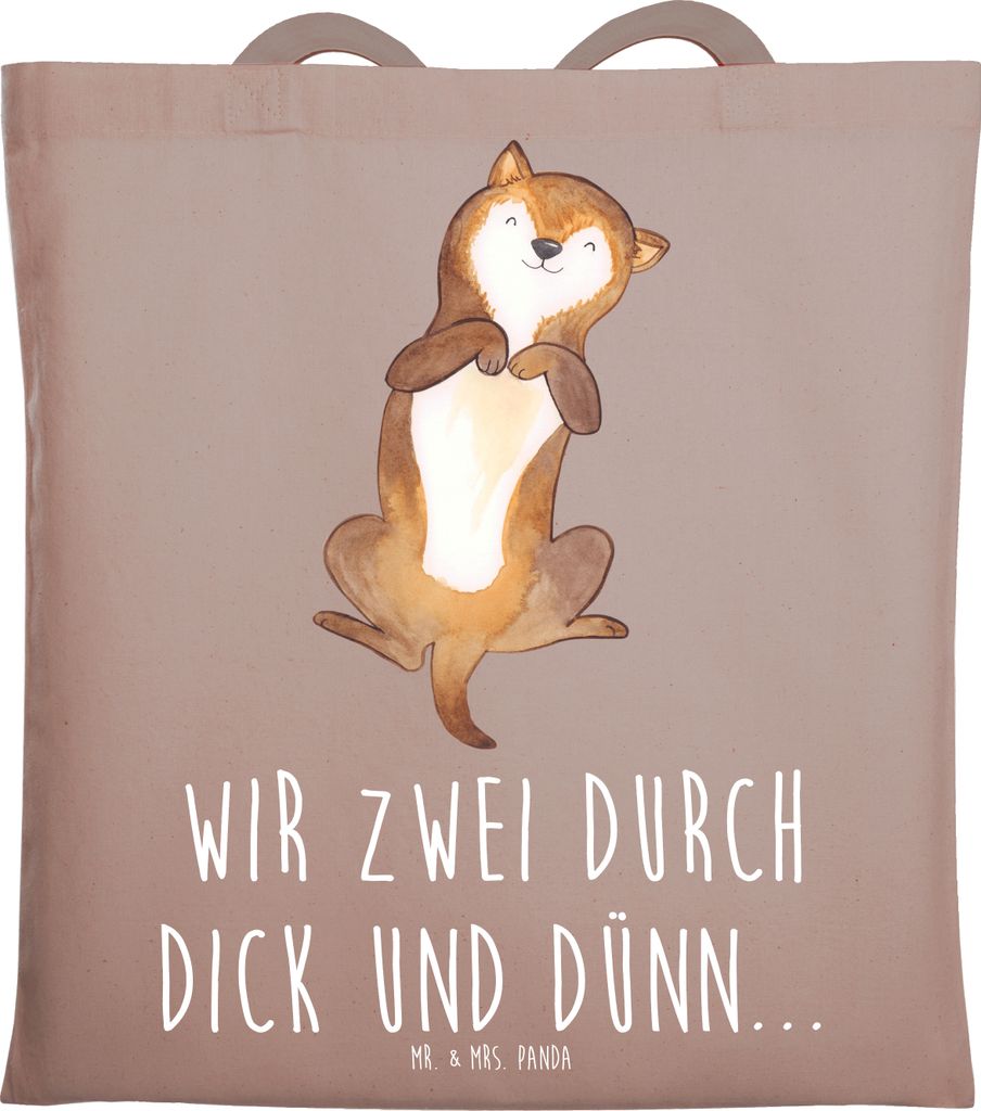 Mr. & Mrs. Panda canvas tasche Hund Streicheln - Braun Pastell - Geschenk, Jutebeutel, Hunde, Süß, Sprüche, Bauch, totebag, Shopping, Einkaufsta...