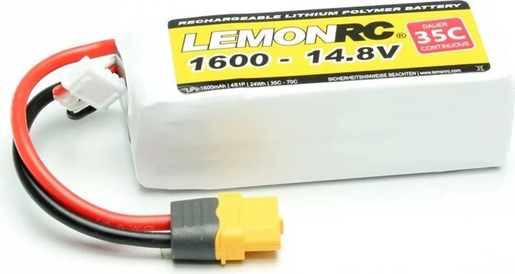 Batterie LiPo 1600mAh 14,8V 35C Pichler LEMONRC Haute Performance