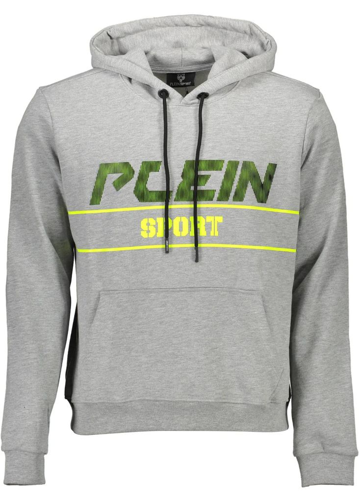 Herren Grauer Kapuzenpullover mit Druck & Kontrastdetails Produktbild 