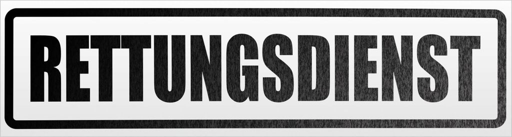 Kiwistar Rettungsdienst Magnetschild Schild magnetisch - 45cm Schwarz - reflektierend - Magnetfolie für Auto PKW Kfz