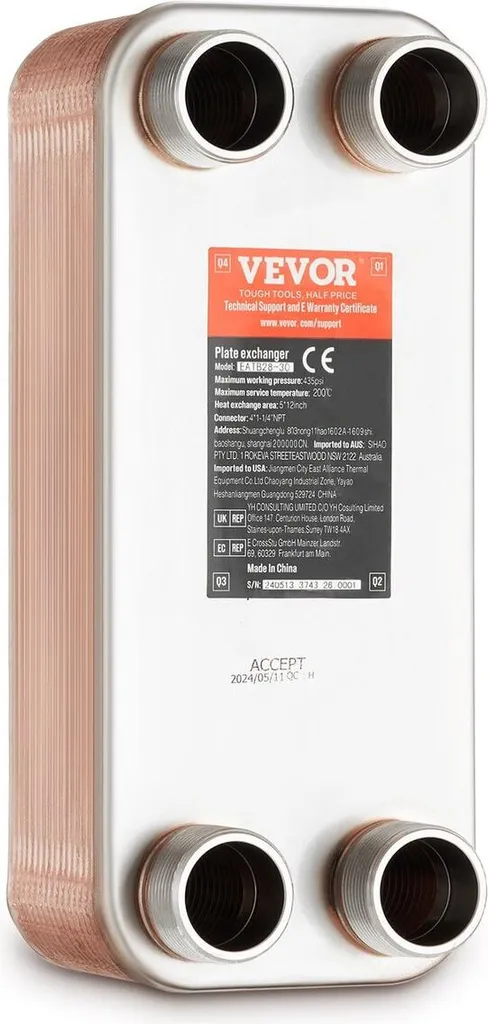 Échangeur thermique à plaques anti-corrosion pour système de chauffage