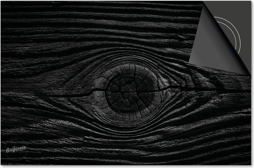 Induktionsschutz 76x51,5 - abdeckplatte Induktion matt- Dietrix Kochfeldschutz- Base - Holz und Baum - Schwarz Holzknoten