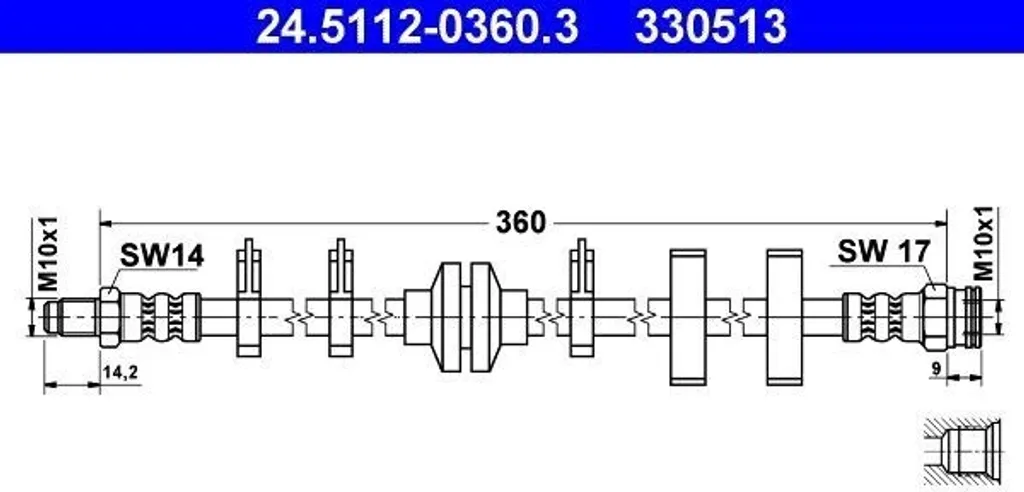 Flexible de frein pour Fiat Tipo - Pièce de rechange OE 7655155 ATE