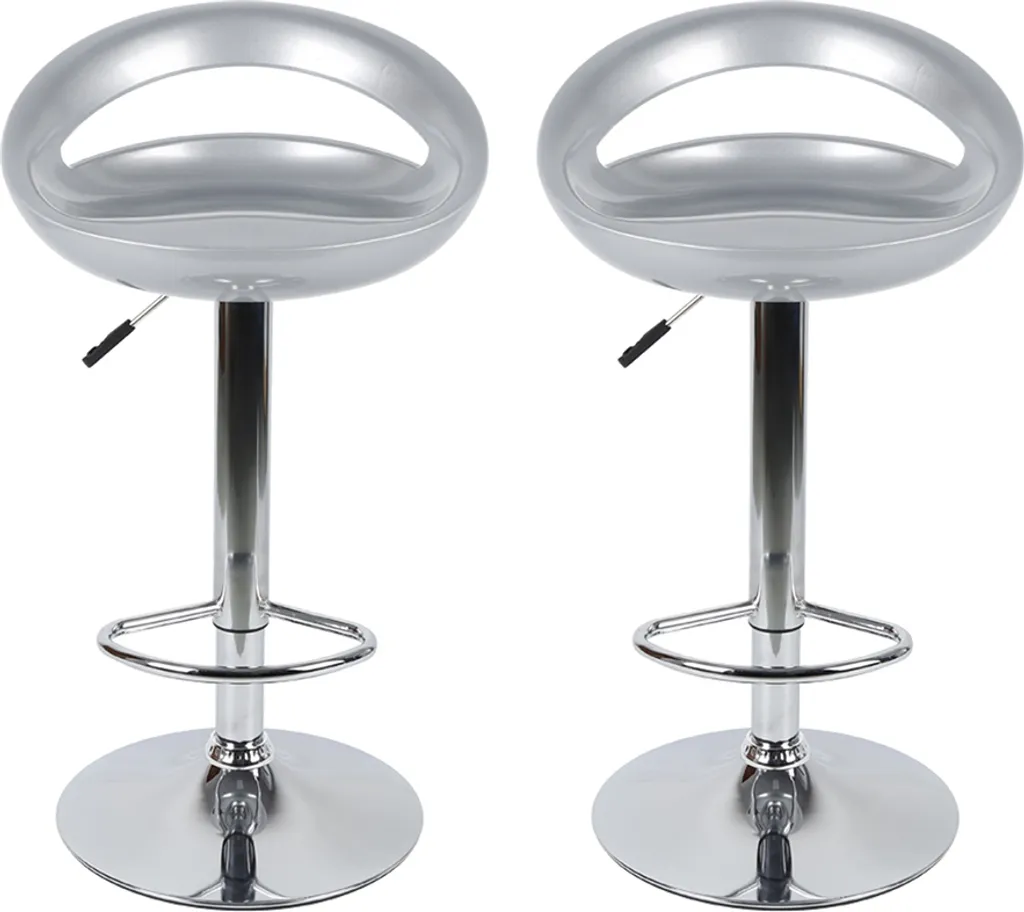 Chaise de Bar Grise Réglable avec Assise Ergonomique - Lot de 2 Pièces
