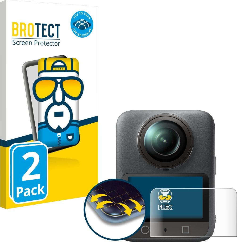 2x BROTECT Fullscreen Schutzfolie für DJI Osmo 360 Displayschutz Folie Fullcover Klar Transparent