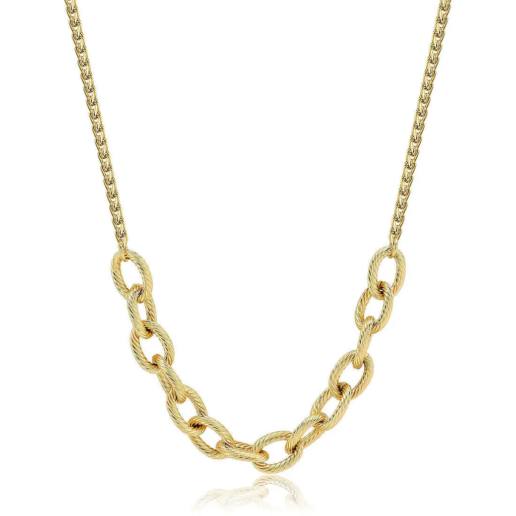Collana Sagapò Chunky Oro Donna - Collana Catena in Acciaio 316L 43-49 cm