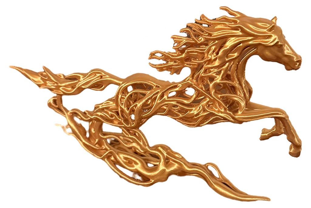 3D-gedruckte Pferdefigur, stehend, hohl, als Schreibtischdekoration, Sternzeichen-Pferde-Ornament für Zuhause, Tisch oder Regal