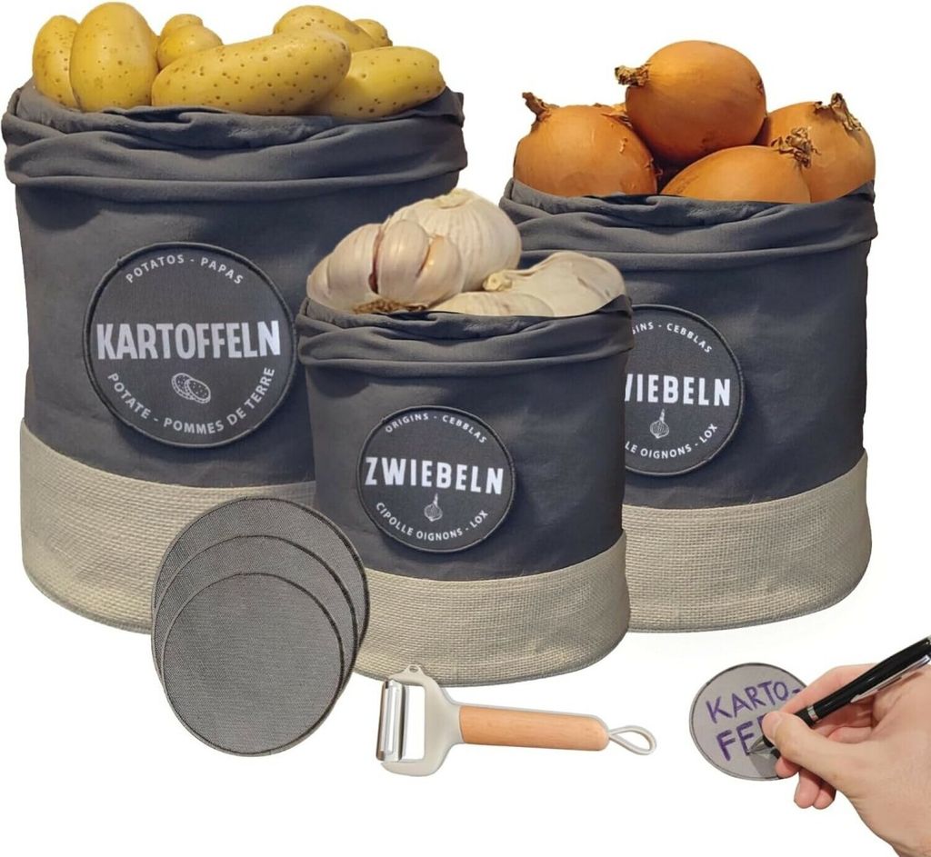 Udržitelný úložný box sada 3 popisovatelných látkových Obrázek produktu 