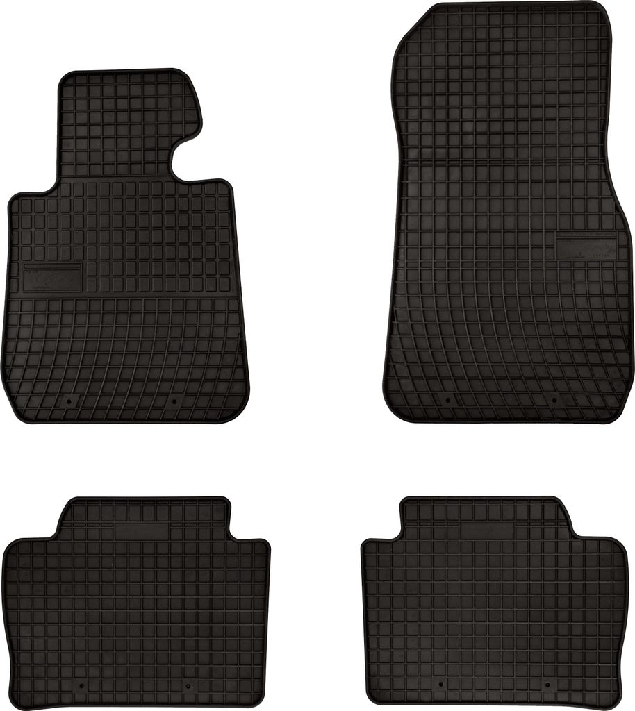 Gummifußmatten passend für BMW 3 F30 (Limousine, Bj. 2011-2018) – schwarz, passgenau, mit Befestigungen set 4 Stk. - Gummi-Automatten