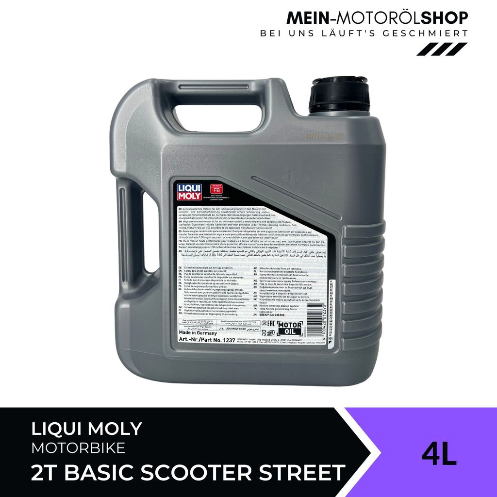 LIQUI MOLY Motorbike 2T Basic Scooter 4L - Huile Moto 2 Temps Pour Scooters