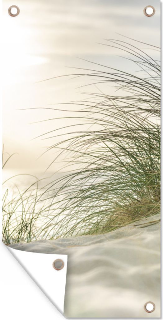 MuchoWow 80x160 cm Outdoor-Poster Gartendeko Sichtschutz Garten Poster für den Garten Dünen - Watteninseln - Wasser