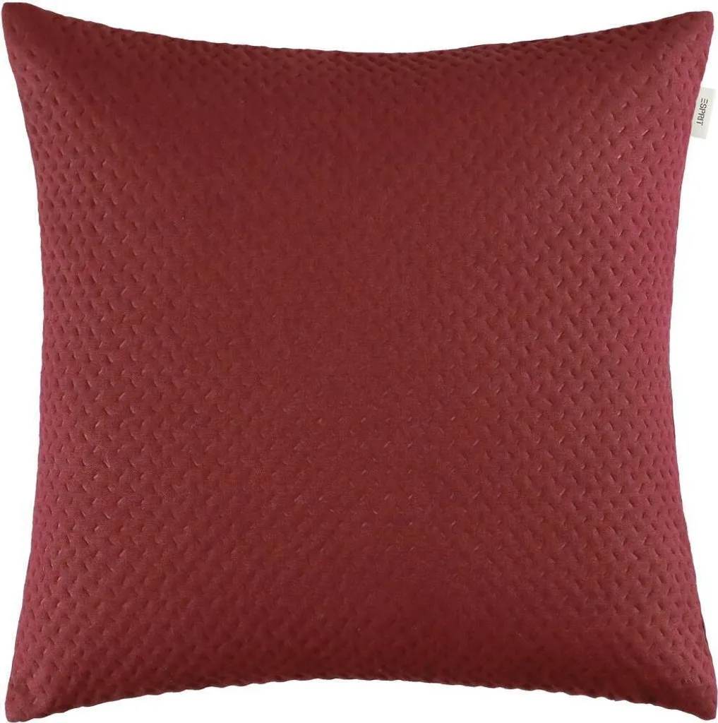 Housse de Coussin Décorative 60x60 cm Rouge Foncé Esprit Harp Relief
