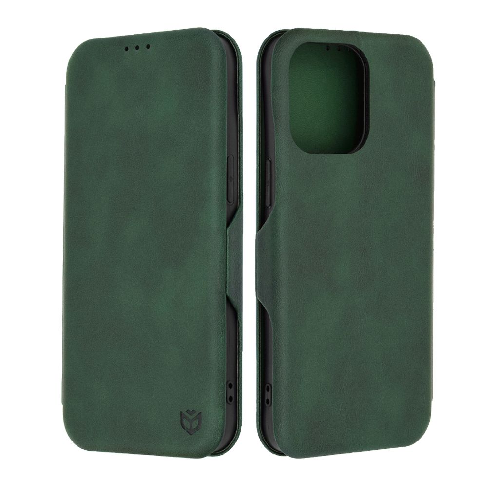 Techsuit Safe+ Book Wallet Klapphülle für Apple iPhone 15 Pro Max - Dunkelgrün