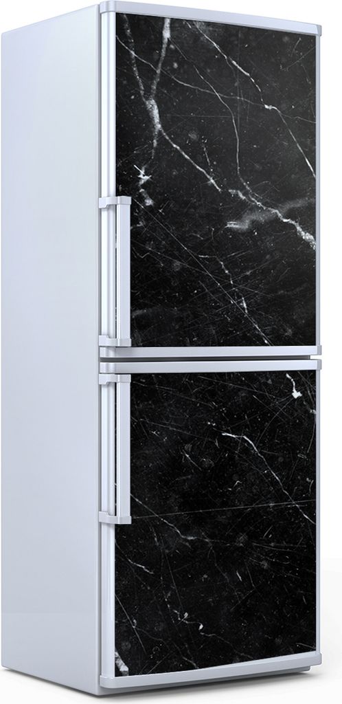 Kühlschrankdekoration 60x180 cm Aufkleber auf dem Kühlschrank - schwarz Marmor