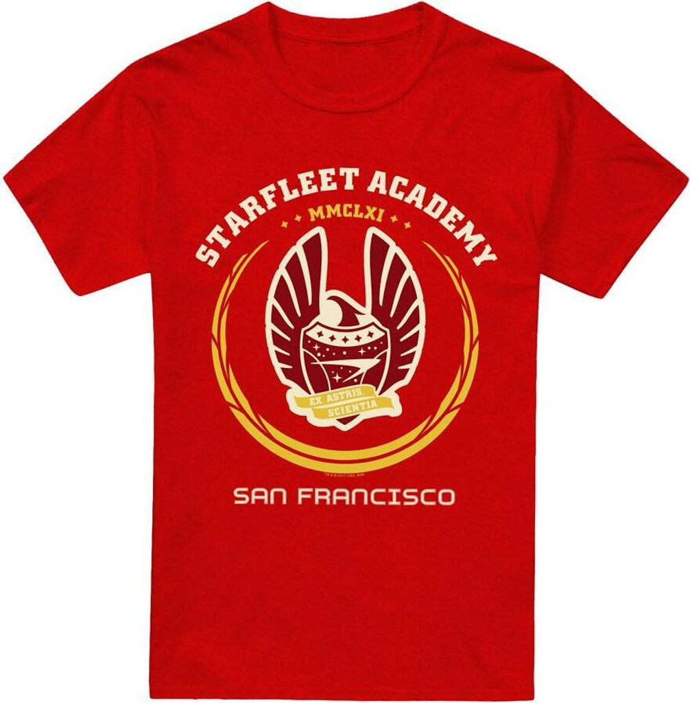 Star Trek - "Academy Heraldry" T-Shirt für Herren/Damen Uni TV18195 (3XL) (Rot)