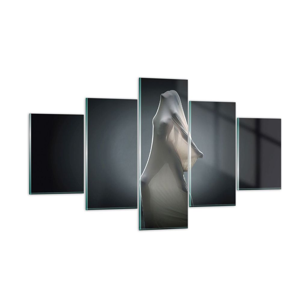 Bilder auf glas - 5 Teile - Künstlerisch Frau Kampf - 125x70cm - Glasbilder - Wandbilder - Bilder - zum Aufhängen bereit - Wanddekoration aus Gla...