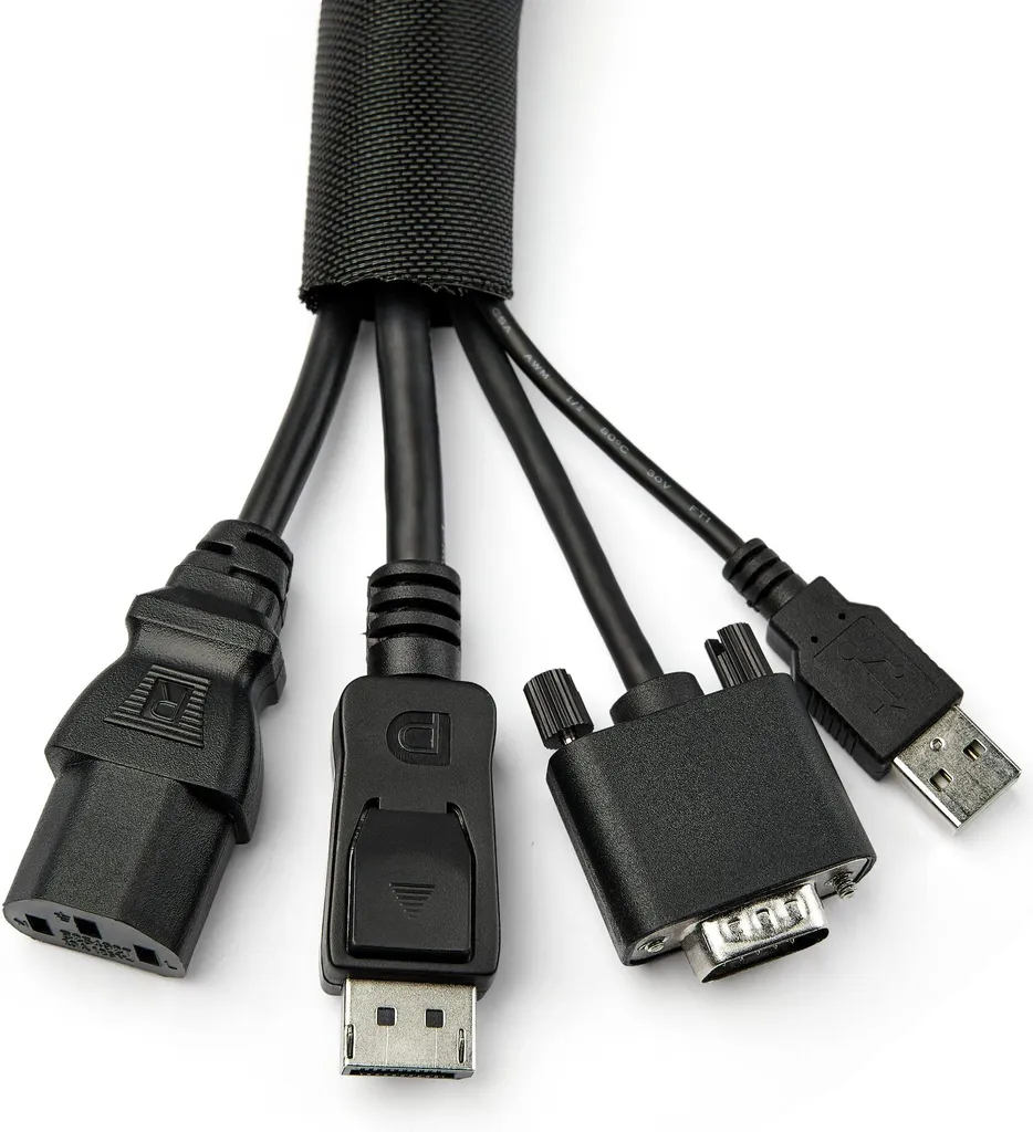 StarTech.com Gaine de gestion des câbles 4.6m enveloppe flexible noire