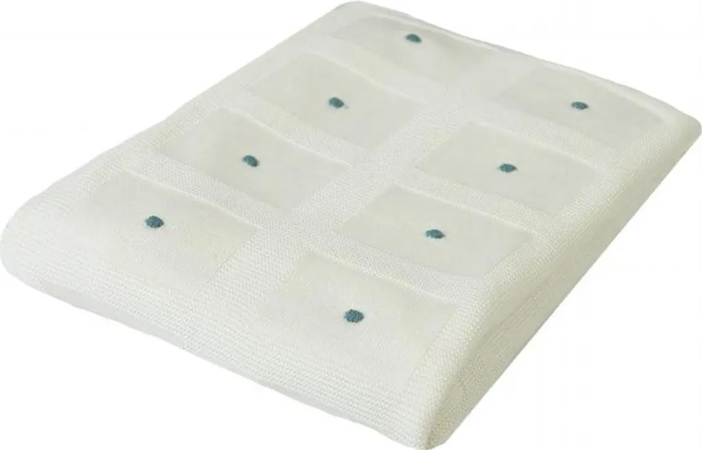Couverture bébé en bambou tricotée 80x100 cm coloris crème doux