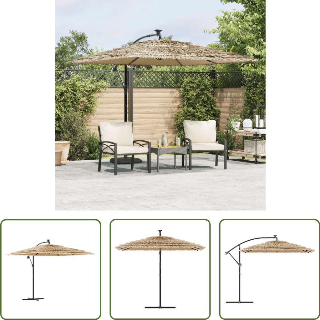 The Living Store Sonnenschirm mit Stahlmast Braun 269x269x235 cm