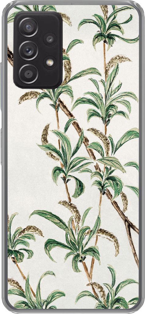 MuchoWow Handyhülle Schutzhülle Hülle für Telefoonhoesje Samsung Galaxy A33 5G Japan - Blätter - Jahrgang Silikon Softcase Handy Hülle - Ka...