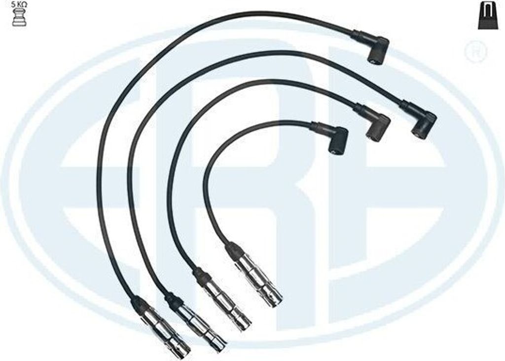 ERA 883007 Zündkabelsatz Zündleitungssatz für VW Golf IV Schrägheck (1J1) GOLF VI (5K1) Golf V Schrägheck (1K1) TOURAN (1T1, 1T2) Transporter ...