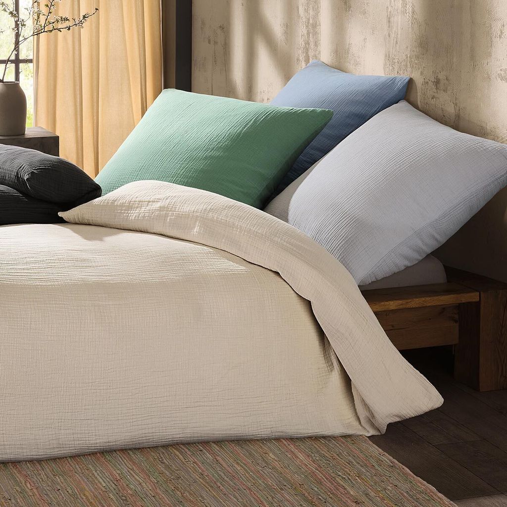 Kaeppel Uni Musselin Bettwäsche 155x220 cm + 80x80 cm hellgrau